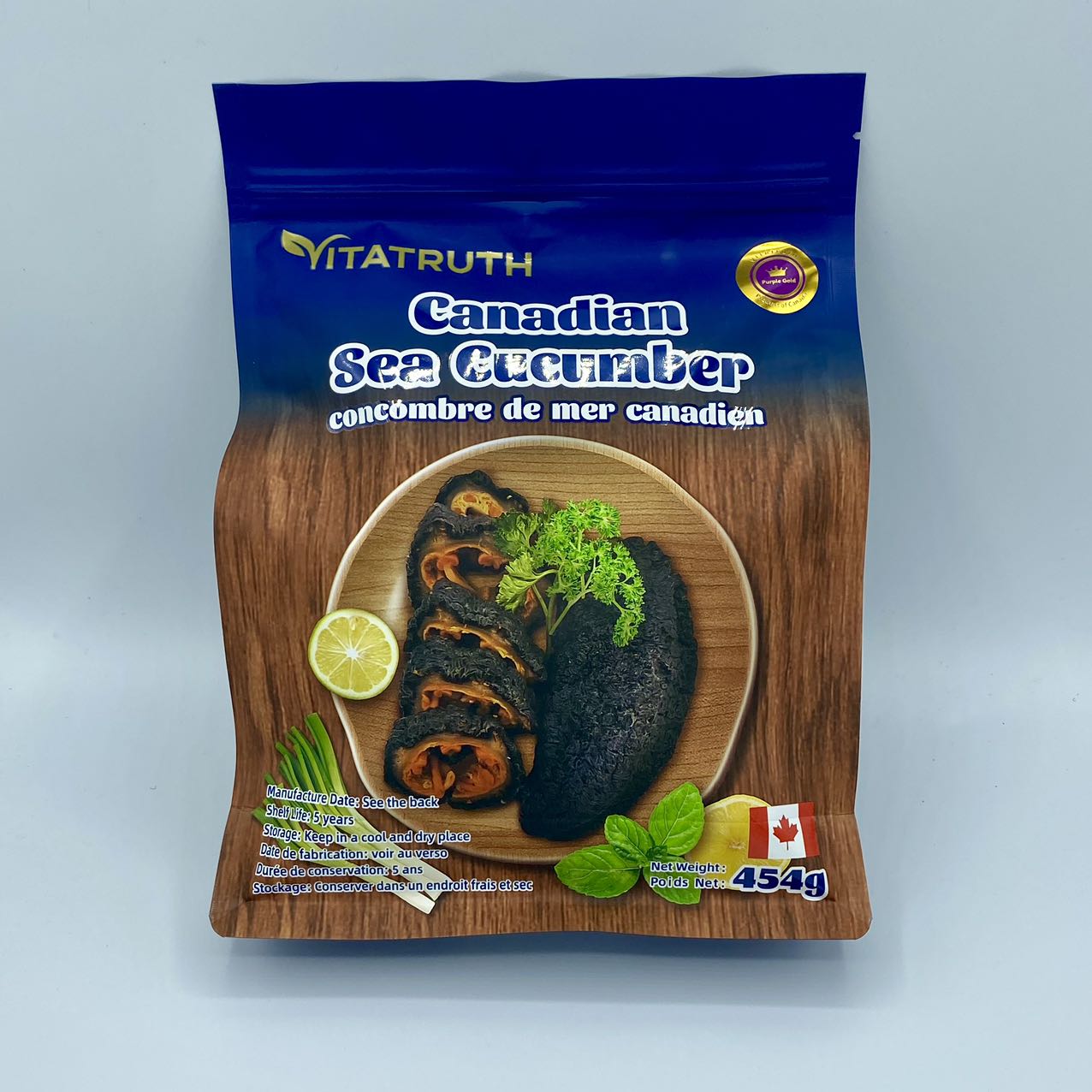 Vitatruth Dried Sea Cucumber Canada Whole Cut 454g