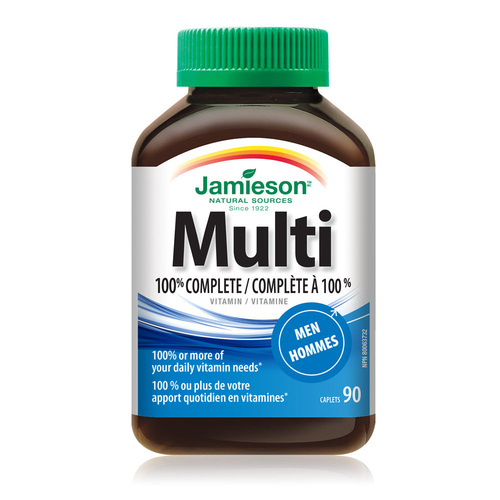 100% Complete Multivitamin for Men Regular Size (90 Caplets)